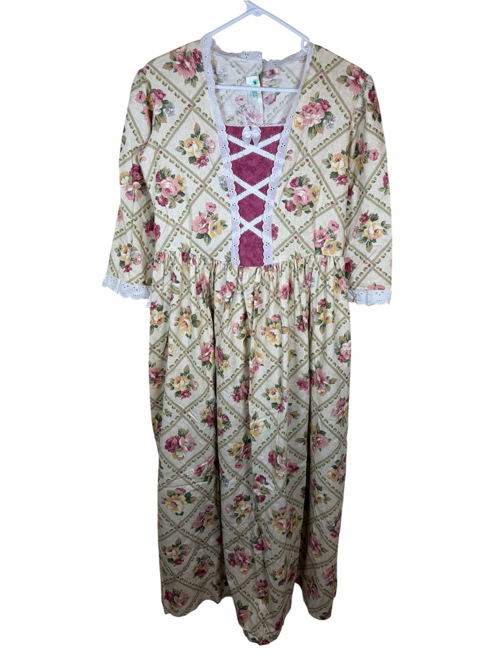 Emily’s Closet Vintage Floral Prairie Dress Cottage Peasant Renaissance 80’s M/L